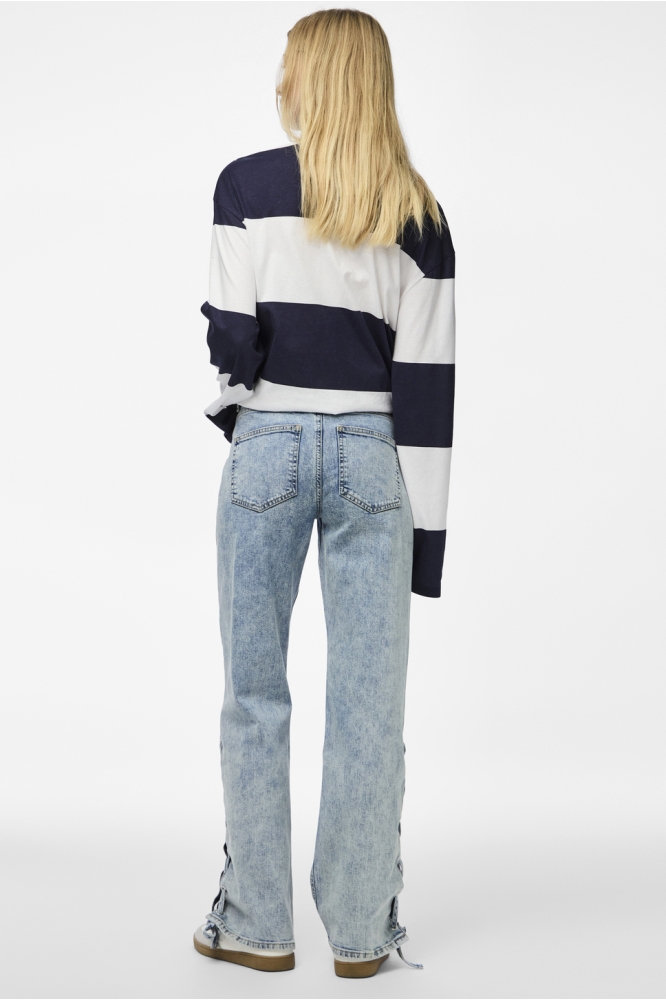 PCFENDA MW STRAIGHT DENIM JEANS D2D 17157752 Light Blue Denim